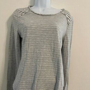 Michael Stars Long Sleeve Tee Sz. Small grey striped, reversible EUC super soft!